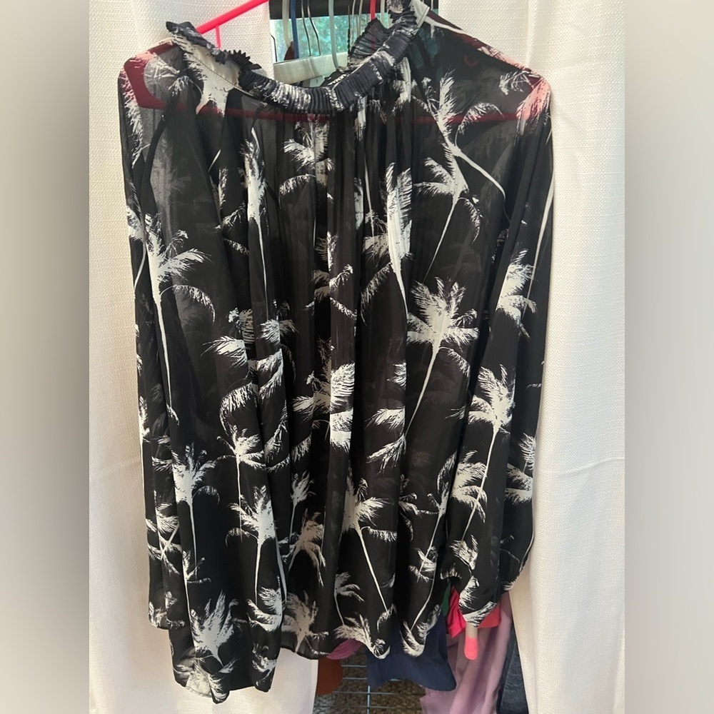 Carmakoma Monochrome Patterned Sheer Shirt - Picture 3 of 3